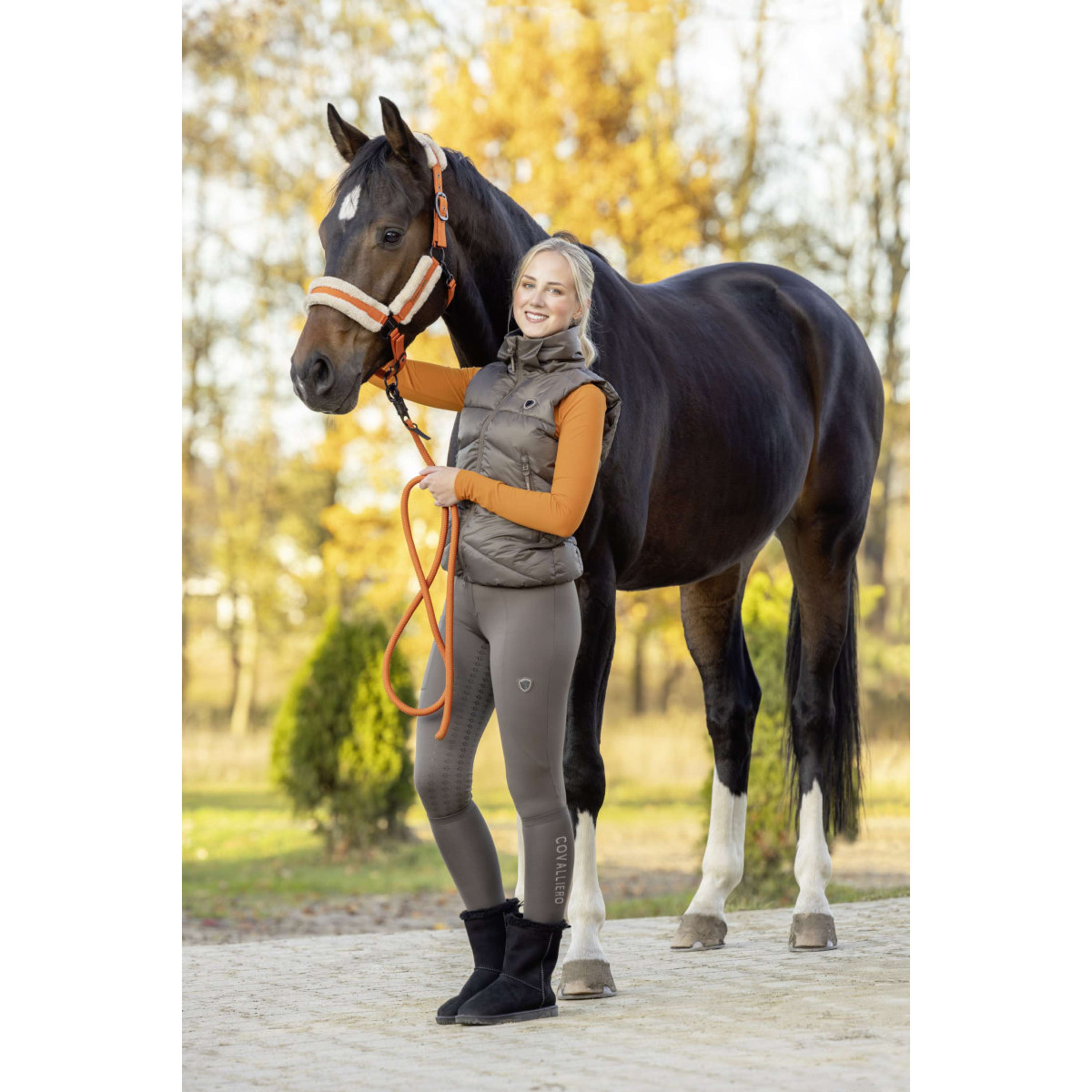 Covalliero Reitleggings Full Grip AW26 Milky Chocolate