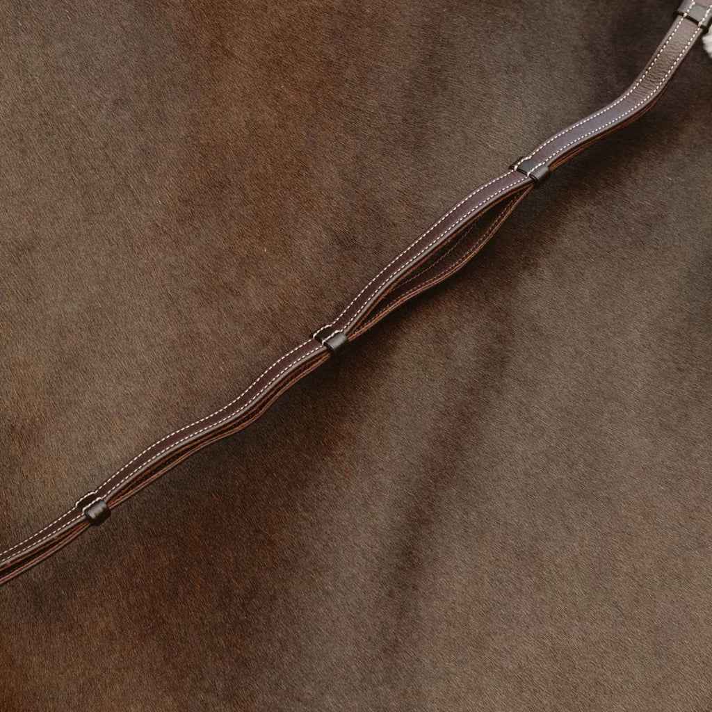 Dyon Zügel Leather Working Collection 1/2 mit Griffen Braun