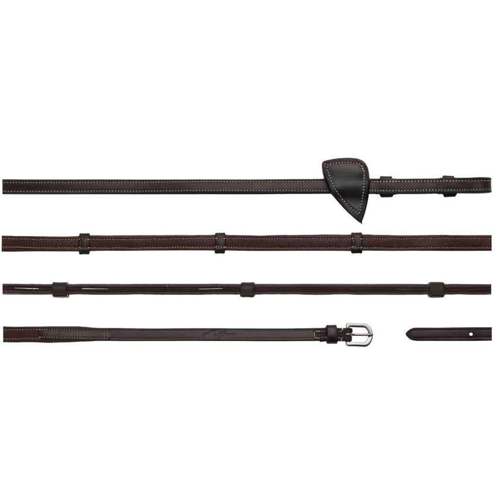 Dyon Zügel Leather Working Collection 1/2 mit Griffen Braun