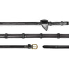 Dyon Zügel Rubber 1/2 mit Leder Stops Schwarz