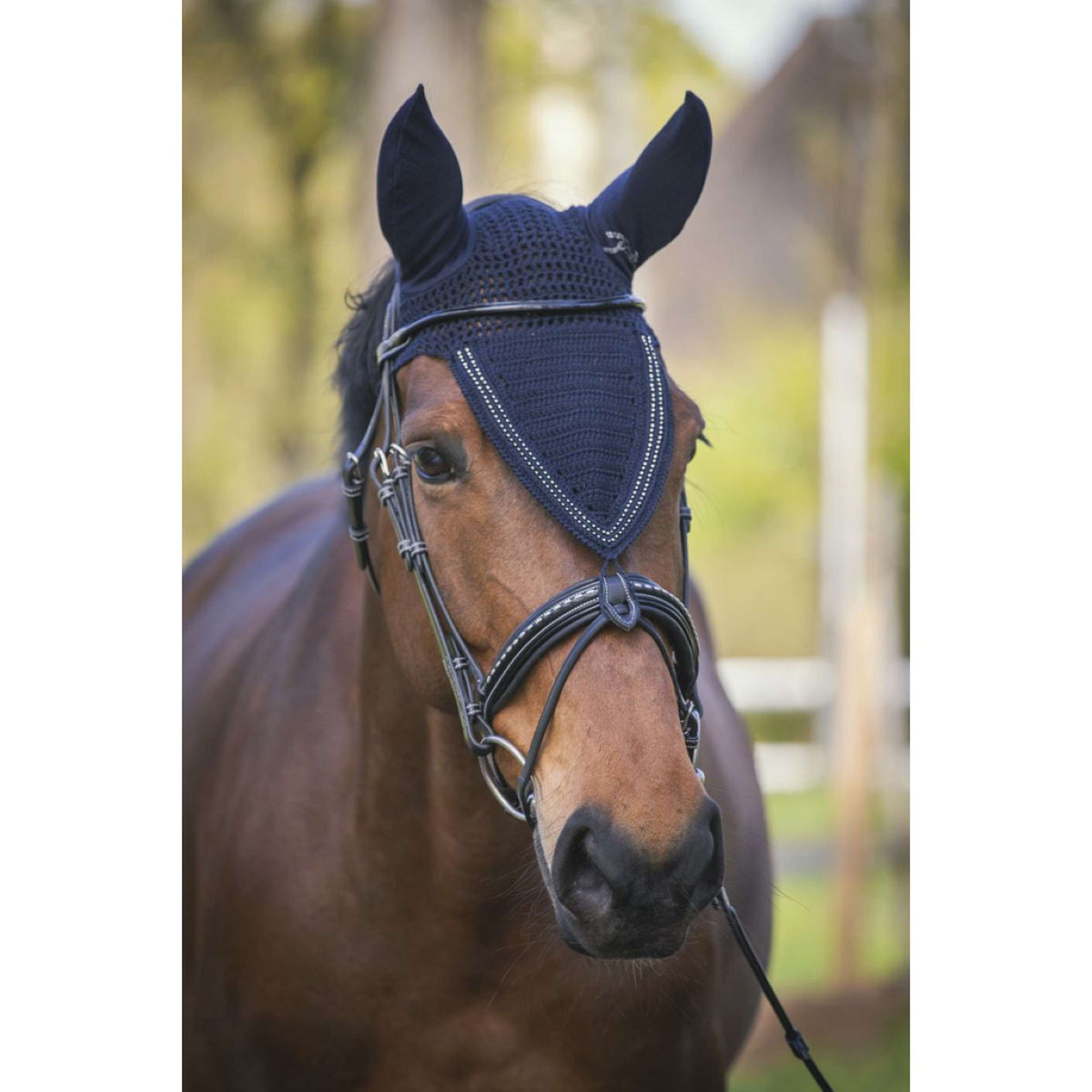 Pénélope Fliegenhaube Strass Lang Navy