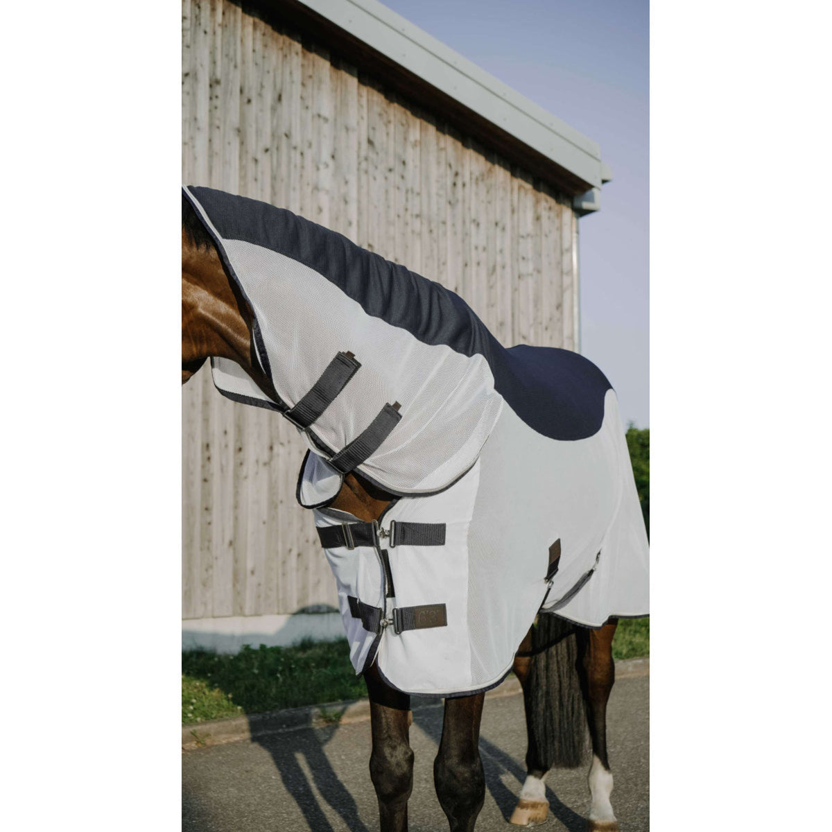 EQUITHÈME Fliegendecke Flycool Combo mit Halsteil Navy/Weiß