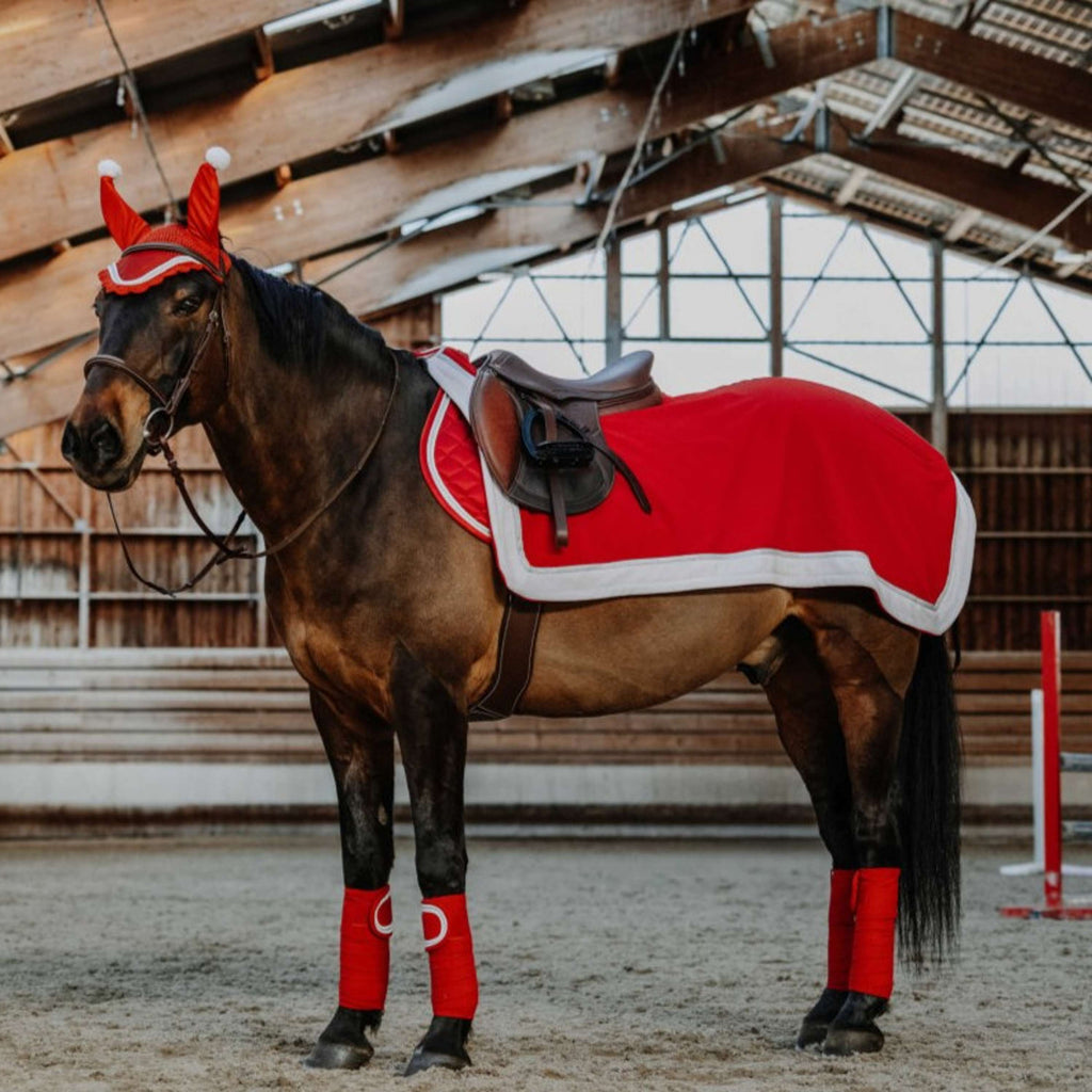EQUITHÈME Ausreitdecke Weihnachten Rot