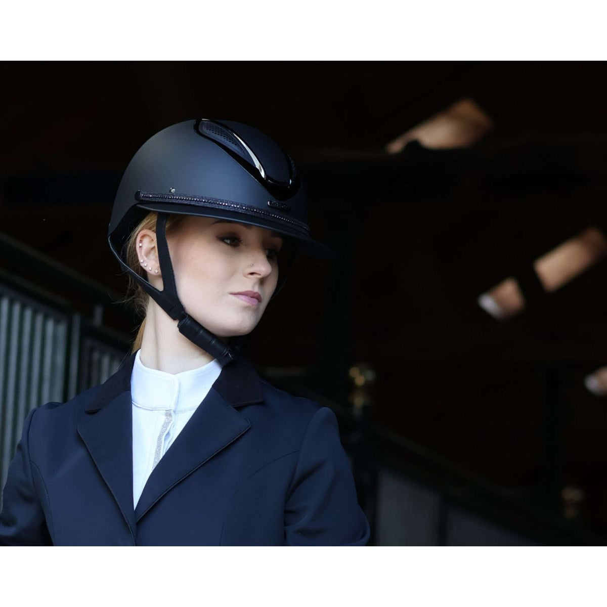 Lami-Cell Kappenriemen Strass Schwarz