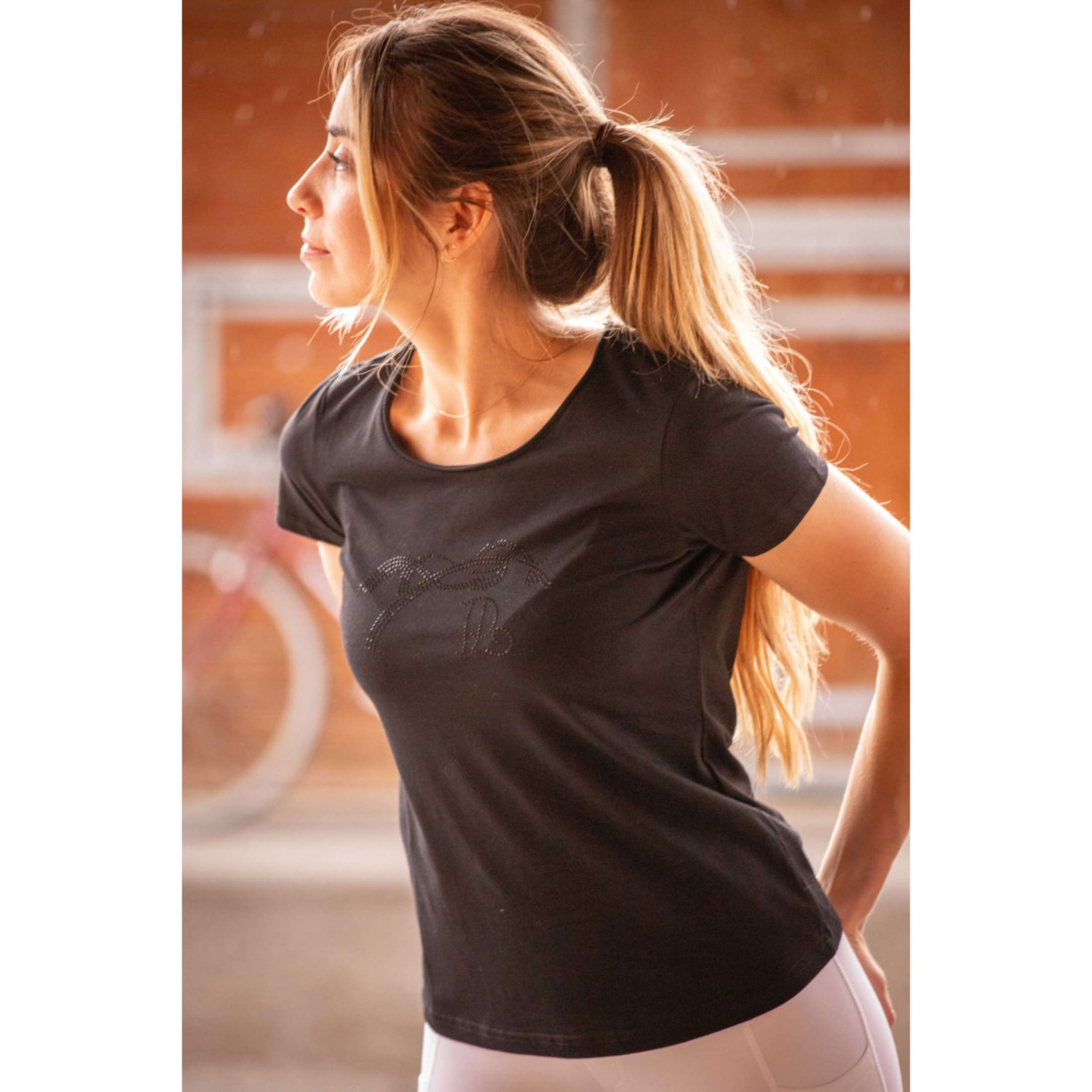 Pénélope T-Shirt Iconic Strass Schwarz