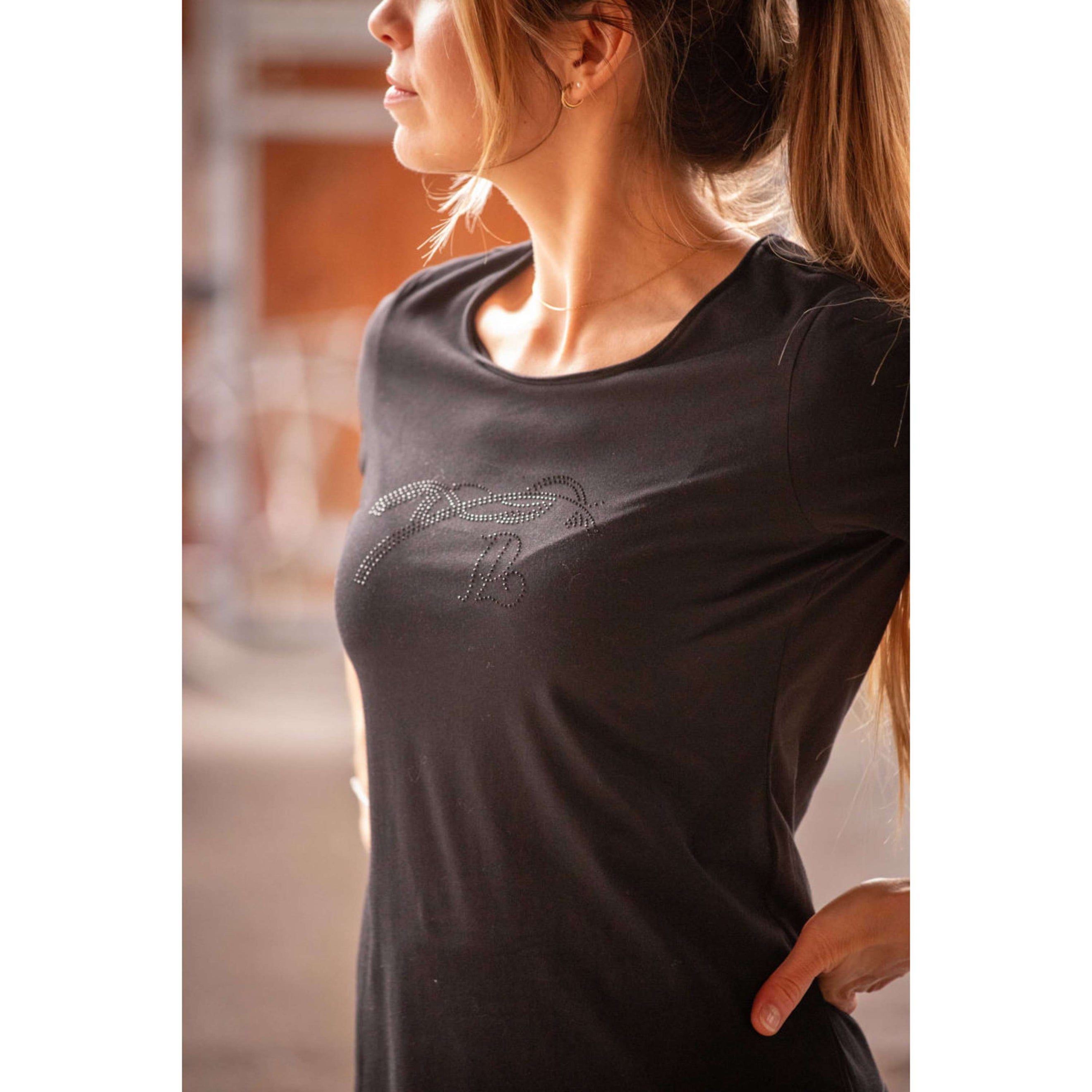 Pénélope T-Shirt Iconic Strass Schwarz Pénélope T-Shirt Iconic Strass Schwarz