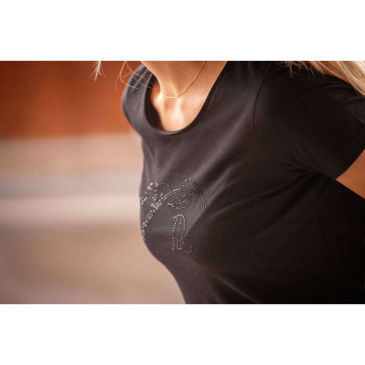 Pénélope T-Shirt Iconic Strass Schwarz