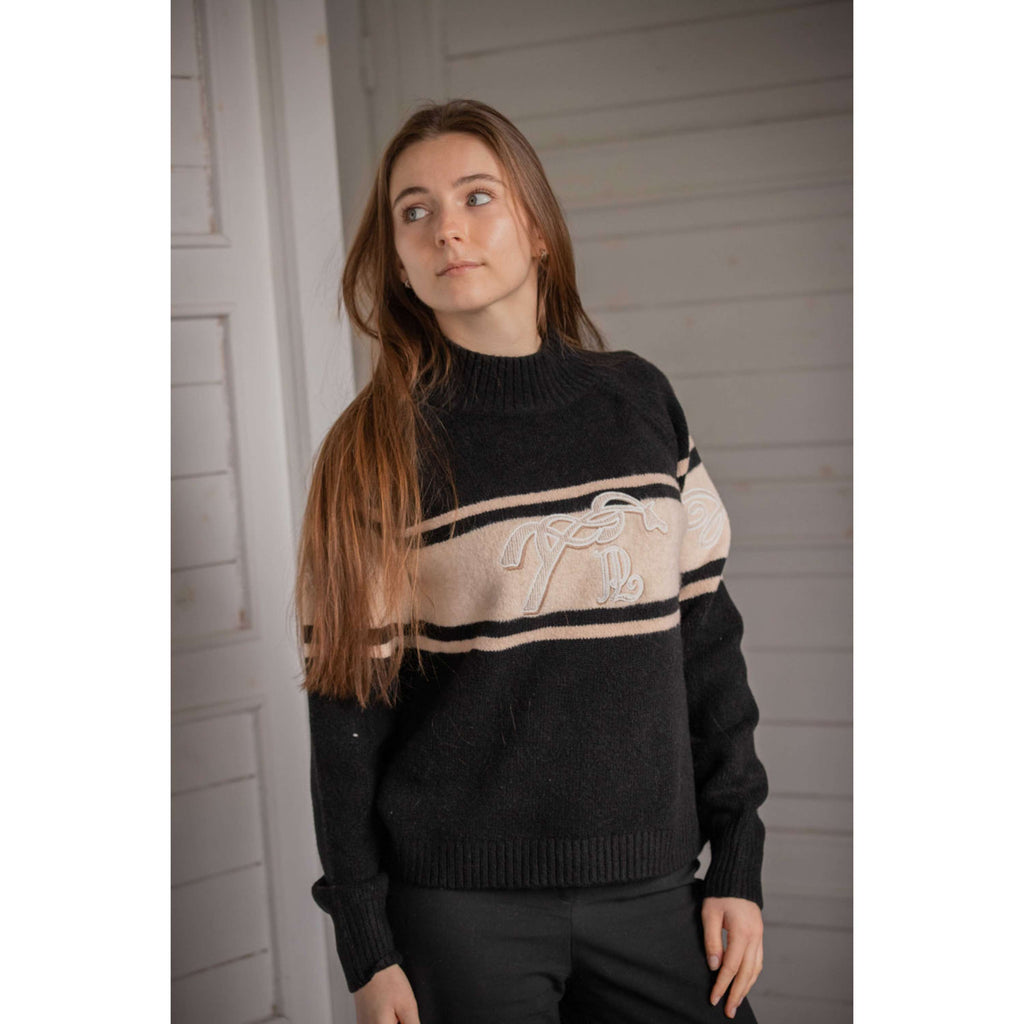 Pénélope Pullover Noris Schwarz/Camel