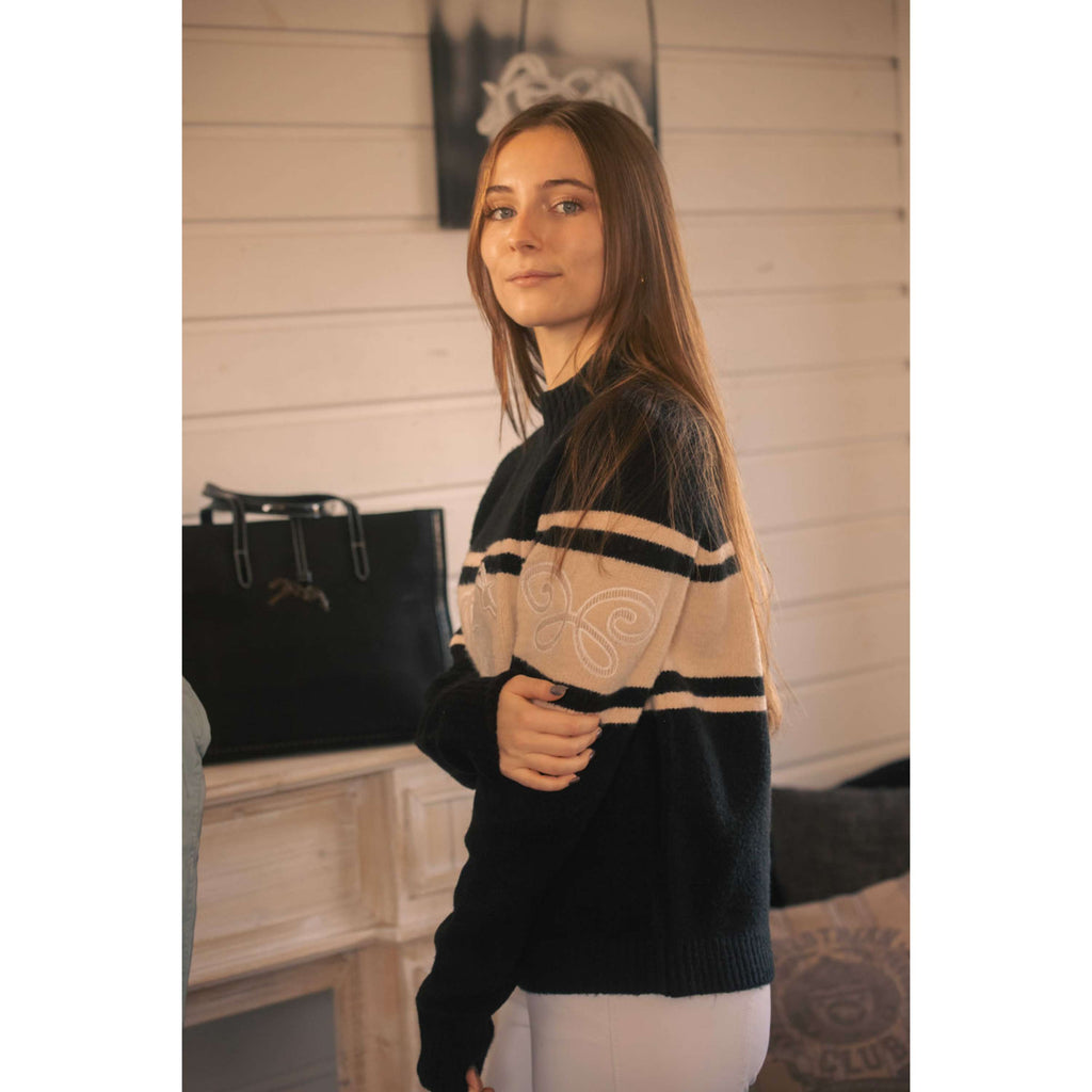 Pénélope Pullover Noris Schwarz/Camel