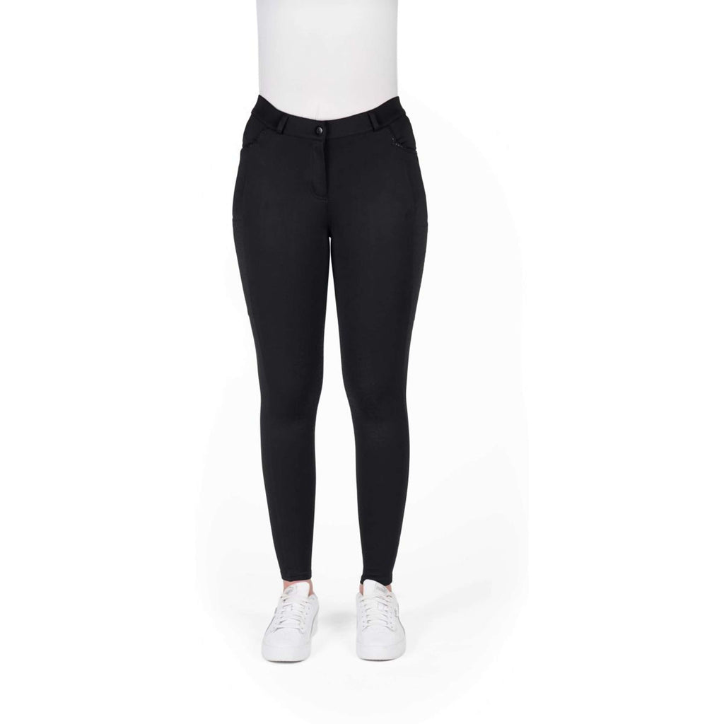 EQUITHÈME Reithose Capucine Knee Grip Schwarz