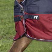 EQUITHÈME Outdoordecke Tyrex 1200D 0g mit Halbem Hals Navy/Bordeaux