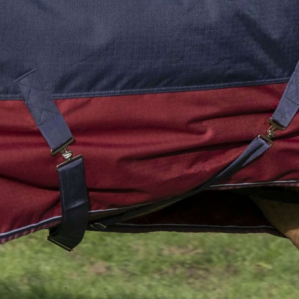 EQUITHÈME Outdoordecke Tyrex 1200D 0g mit Halbem Hals Navy/Bordeaux