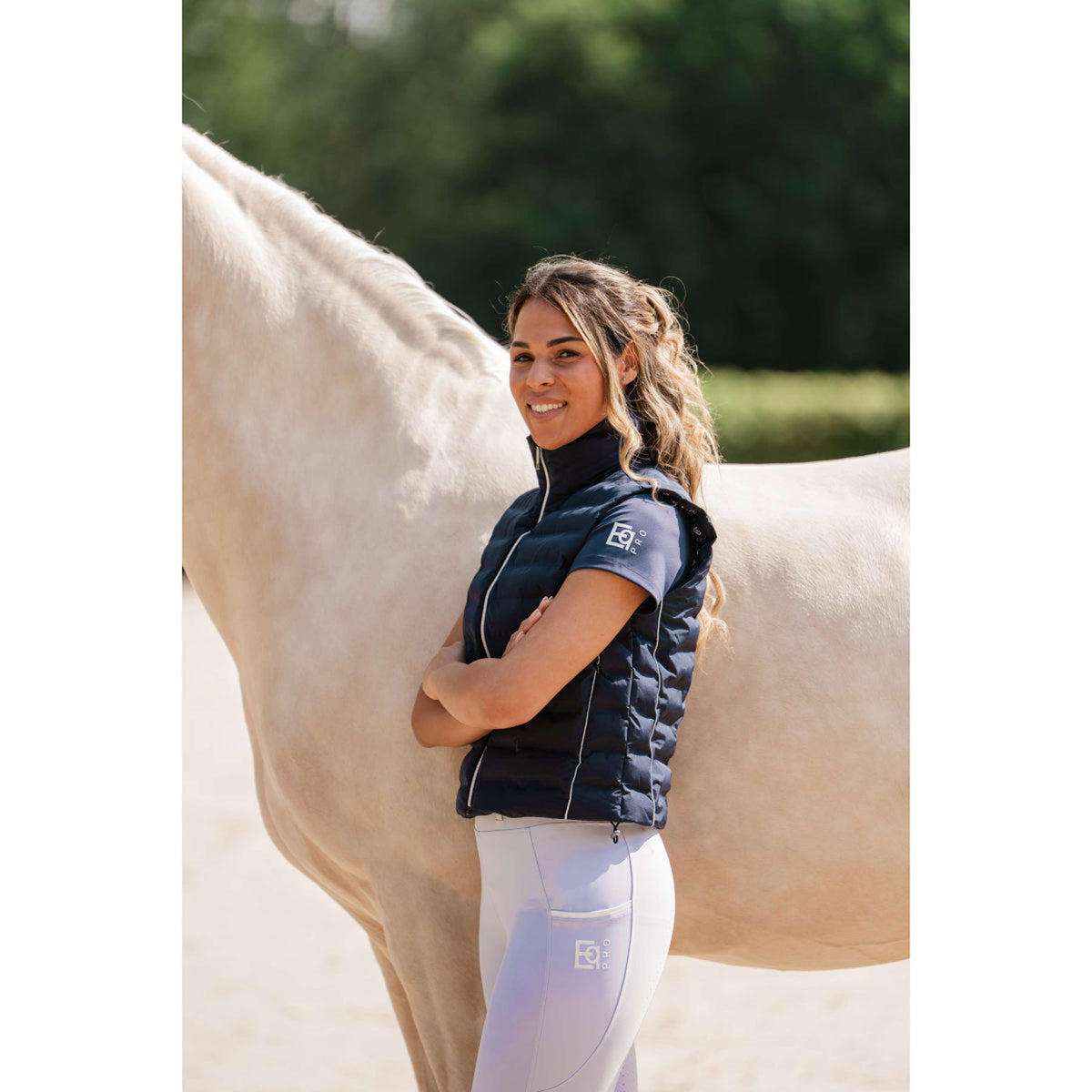 EQPRO Reitleggings Sofia Full Grip Lilac Coral