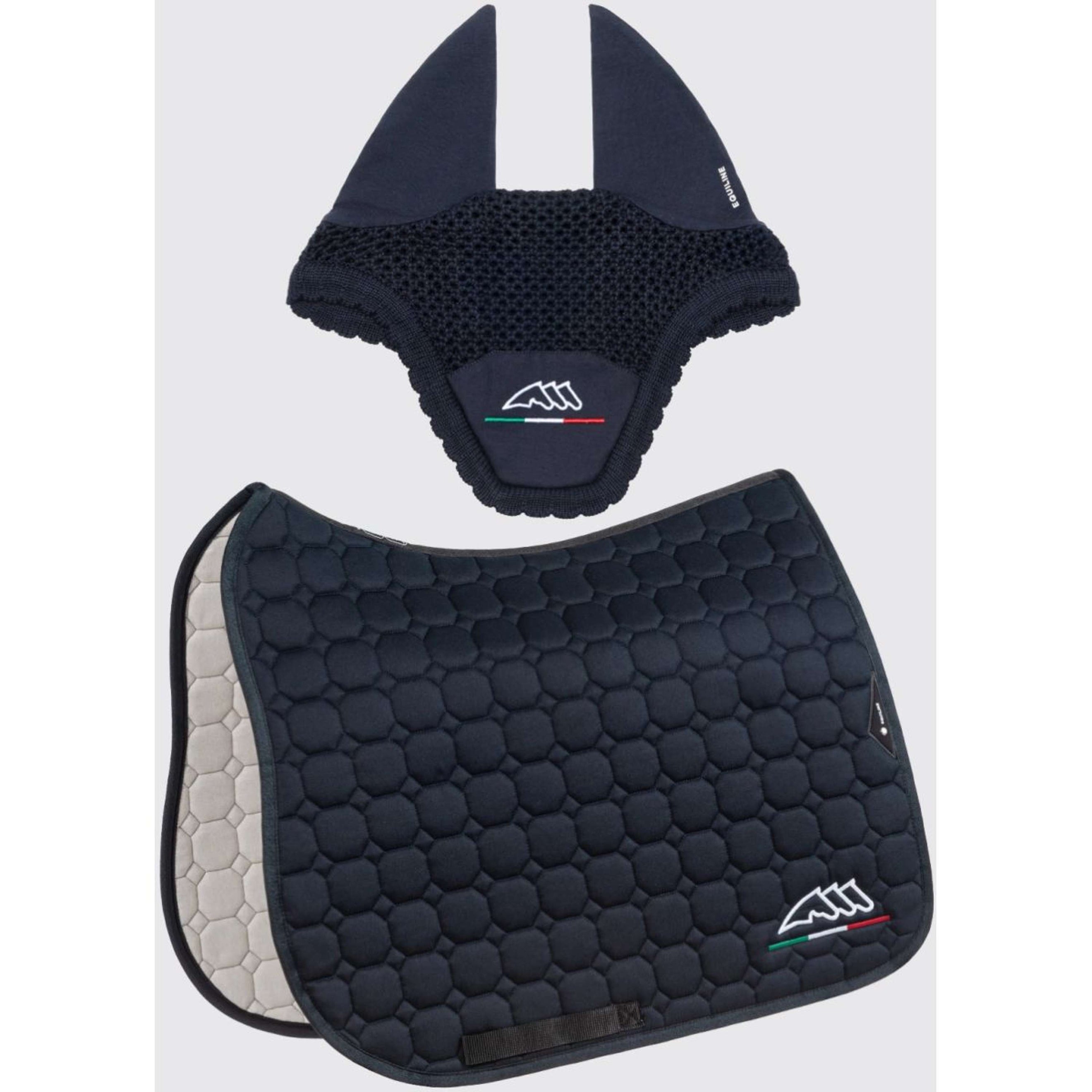 Equiline Schabracke und Fliegenhaube Dressur Octagon Navy Equiline Schabracke und Fliegenhaube Dressur Octagon Navy