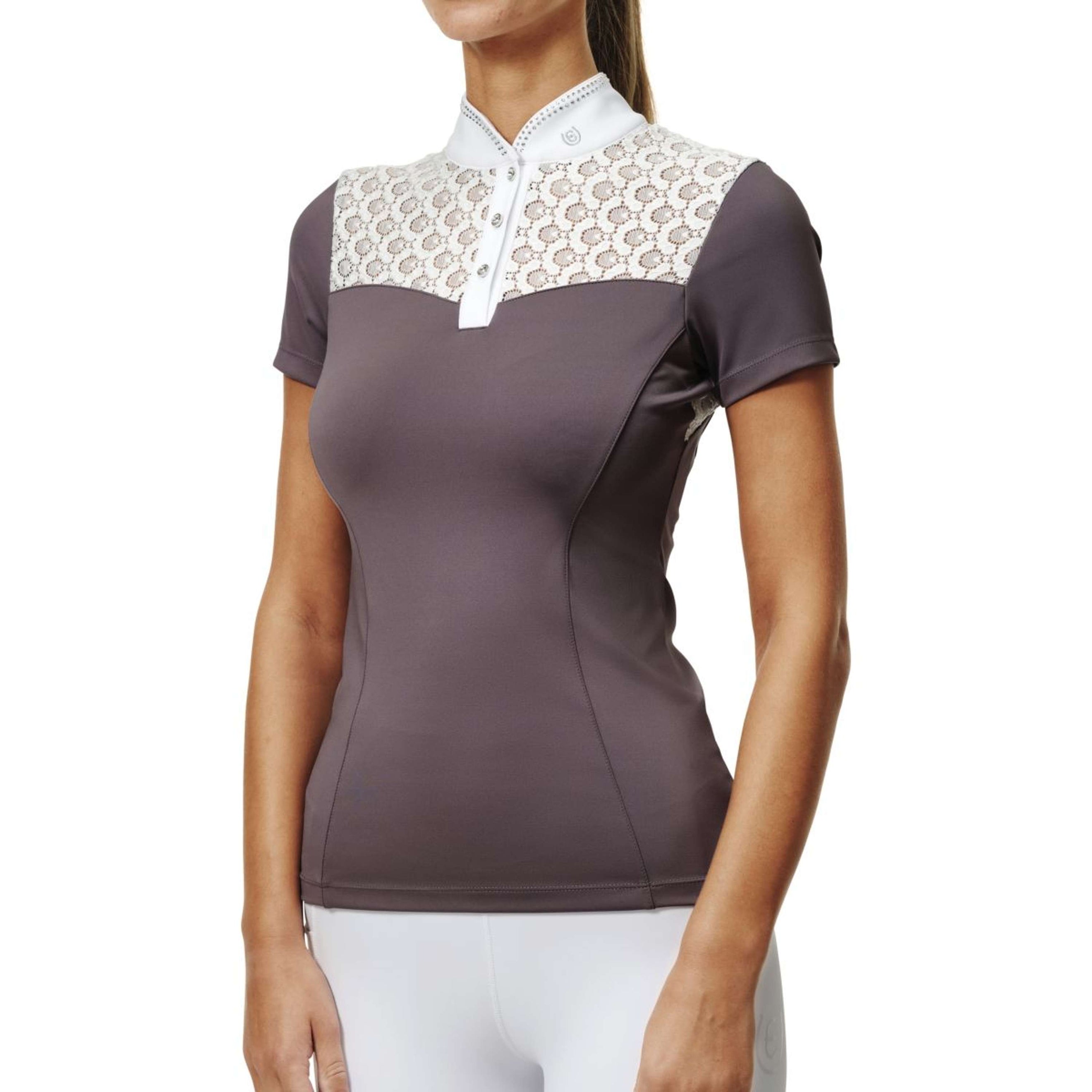 Equestrian Stockholm Turniershirt Crystal Champion Weiß/Dark Purple