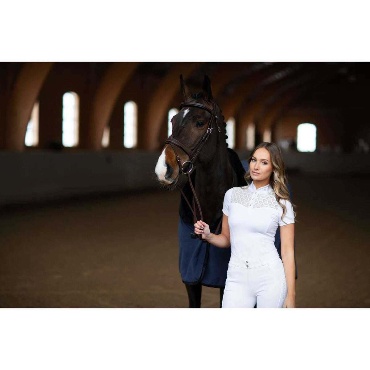 Equestrian Stockholm Turniershirt Crystal Champion Weiß