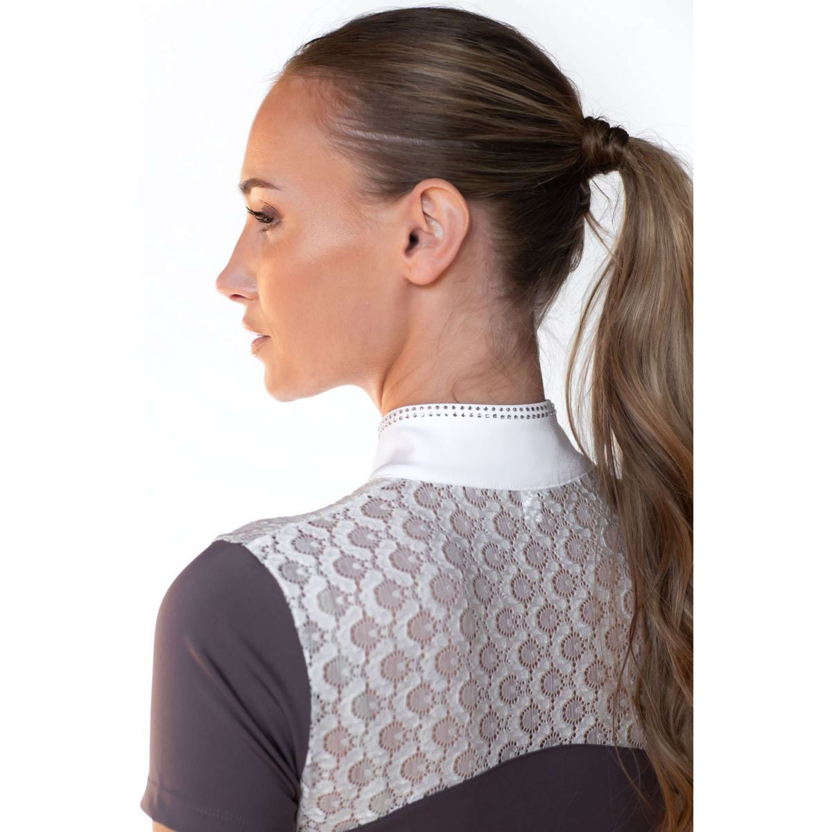 Equestrian Stockholm Turniershirt Crystal Champion Weiß/Dark Purple