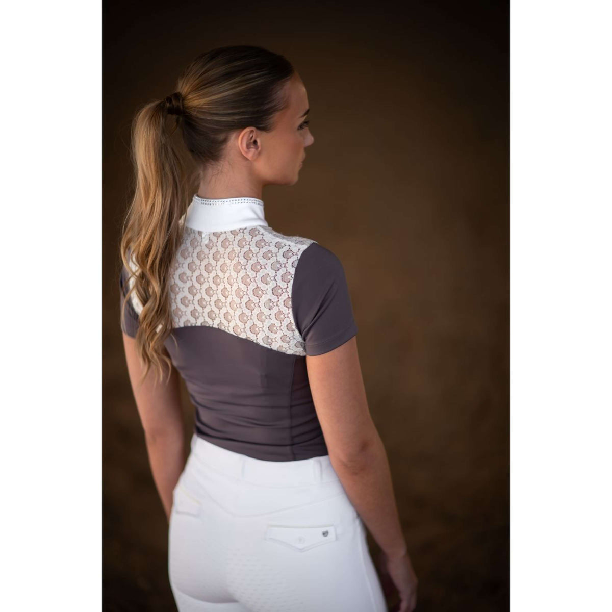 Equestrian Stockholm Turniershirt Crystal Champion Weiß/Dark Purple