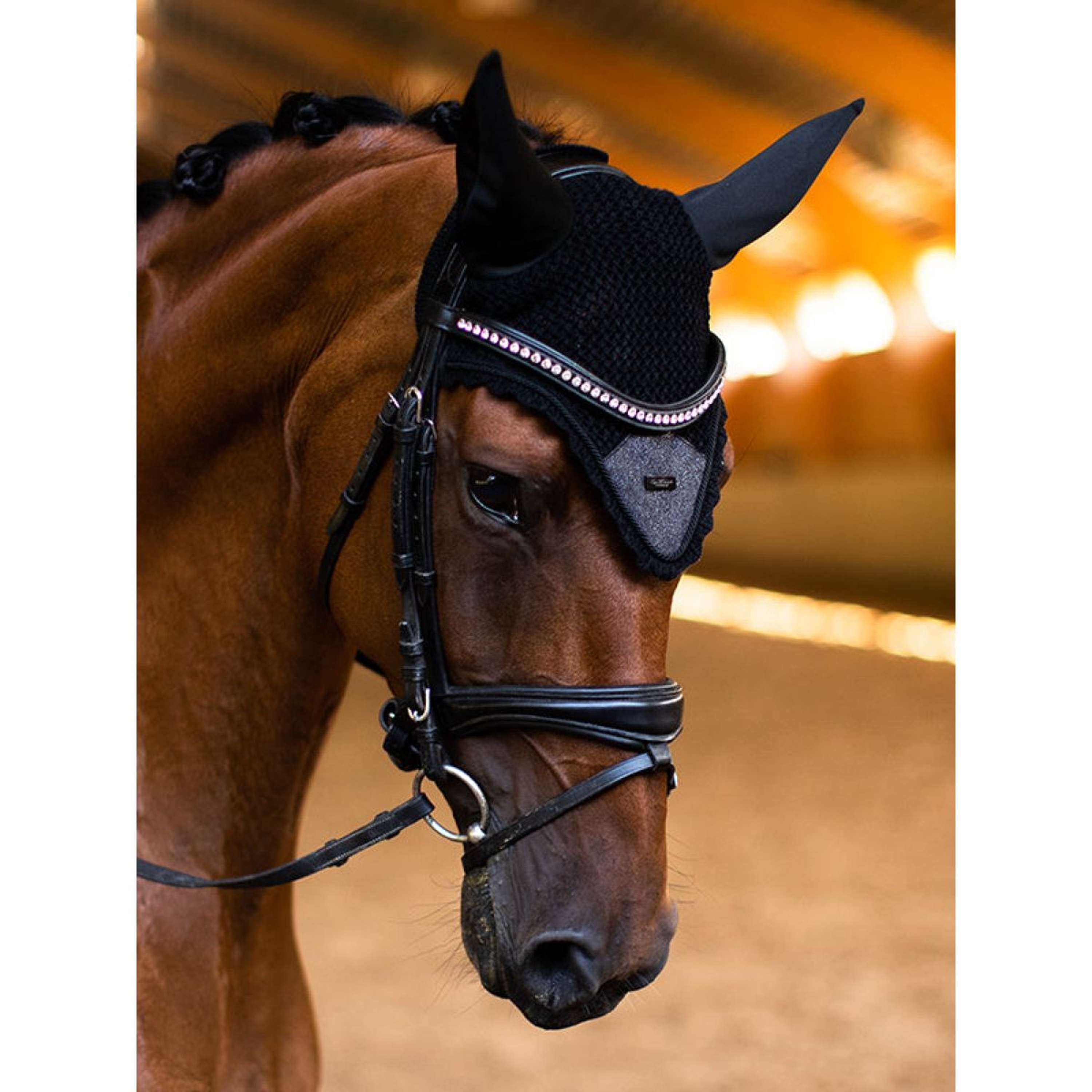 Equestrian Stockholm Fliegenhaube All Black Glimmer