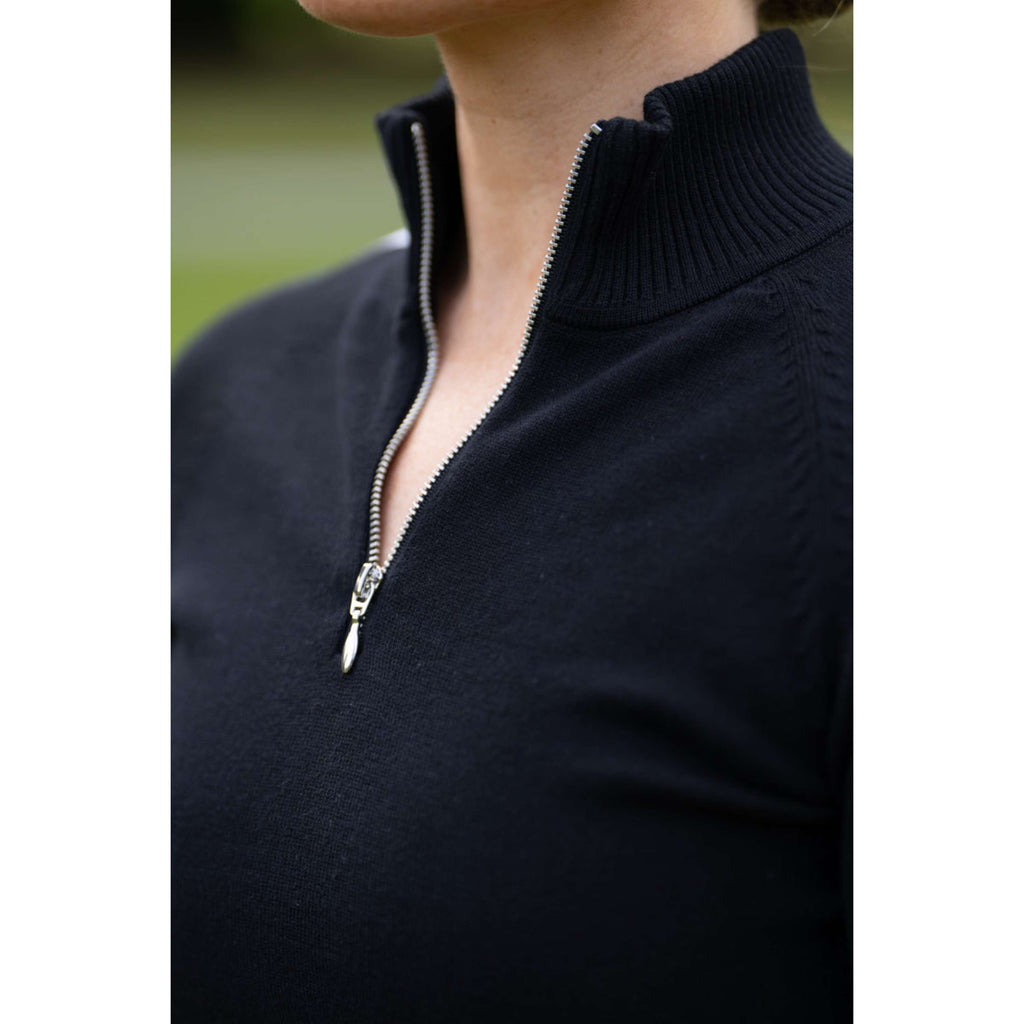 Equestrian Stockholm Knitted Zip Top Schwarz