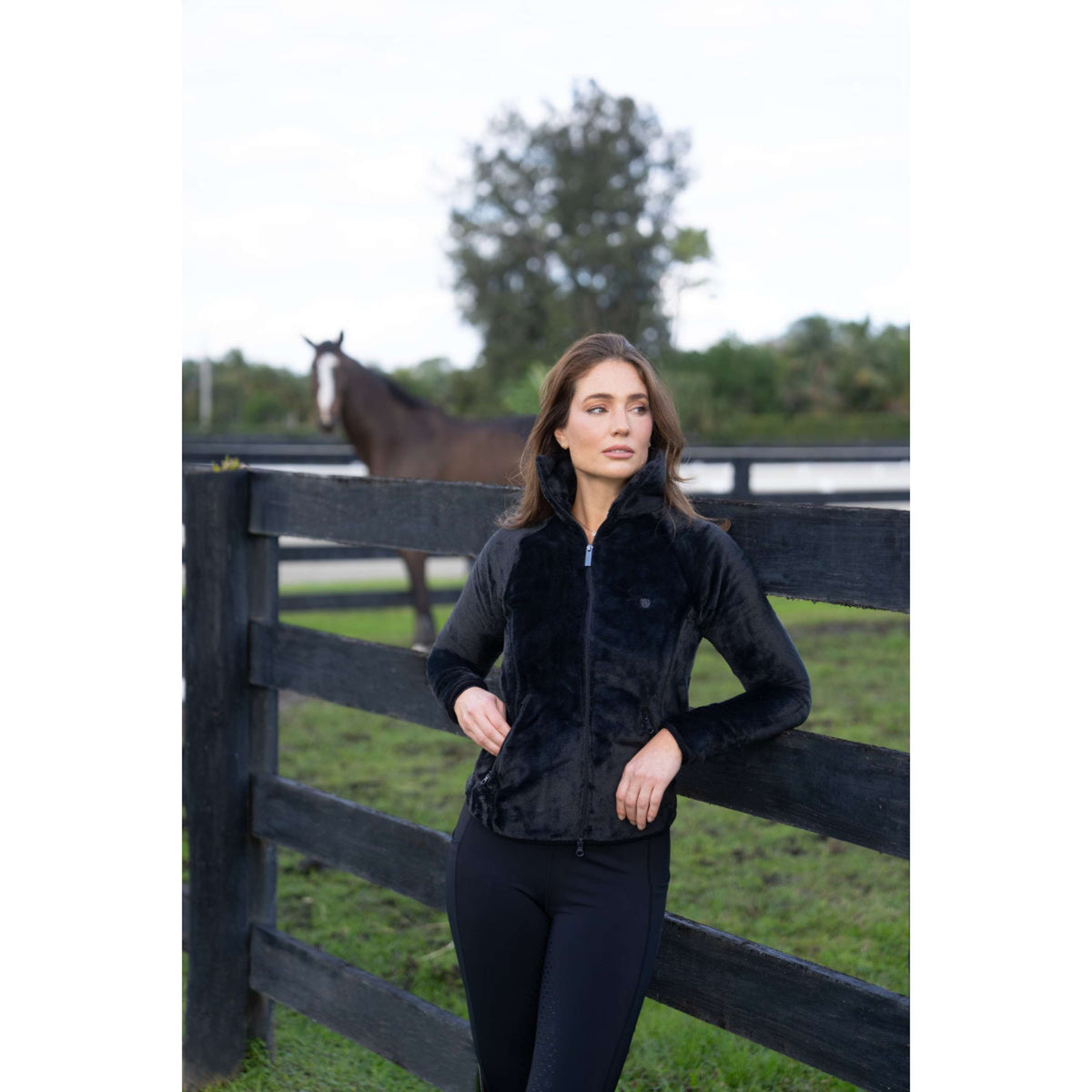 Equestrian Stockholm Fleecejacke Velvet Schwarz