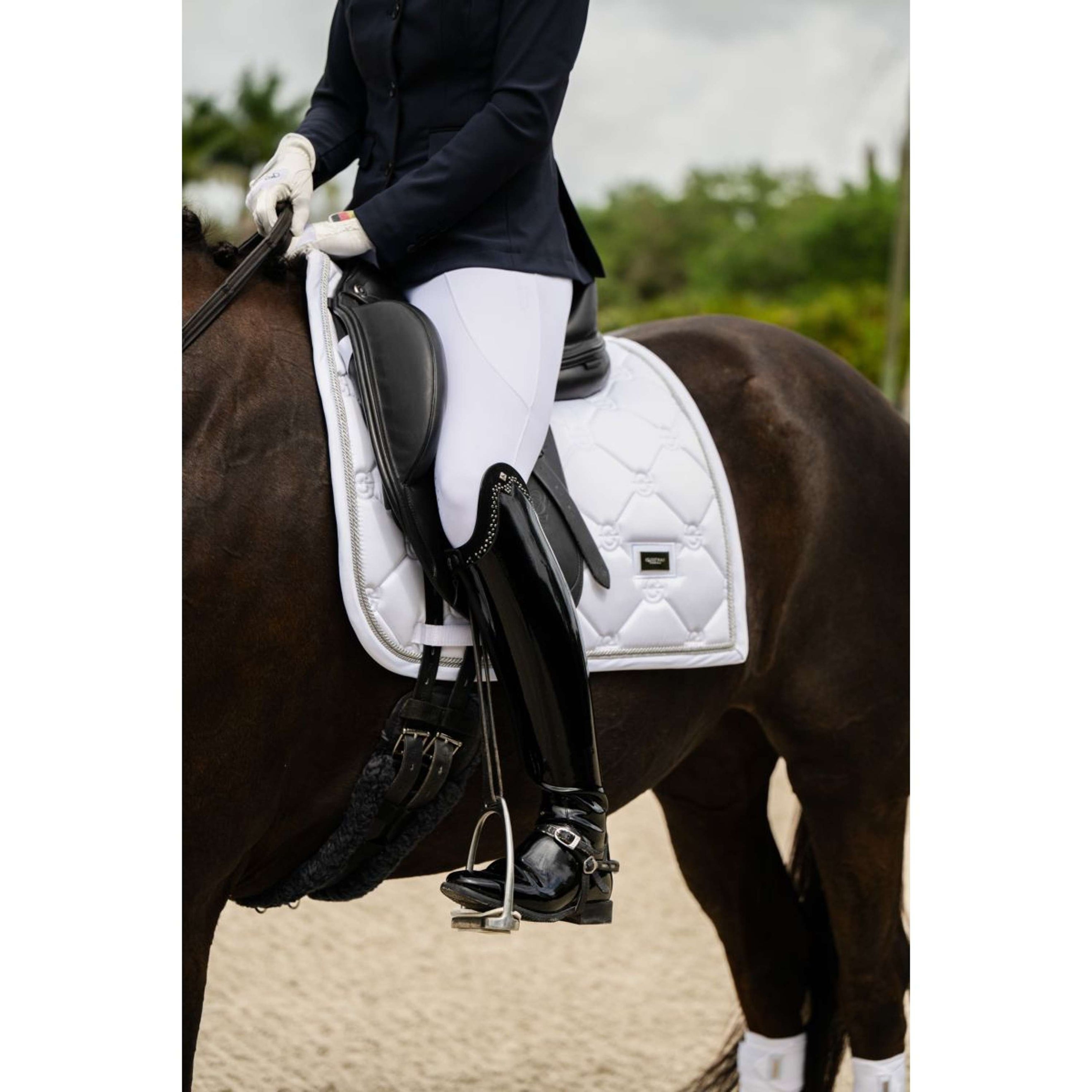 Equestrian Stockholm Schabracke Dressur White Silver Equestrian Stockholm Schabracke Dressur White Silver
