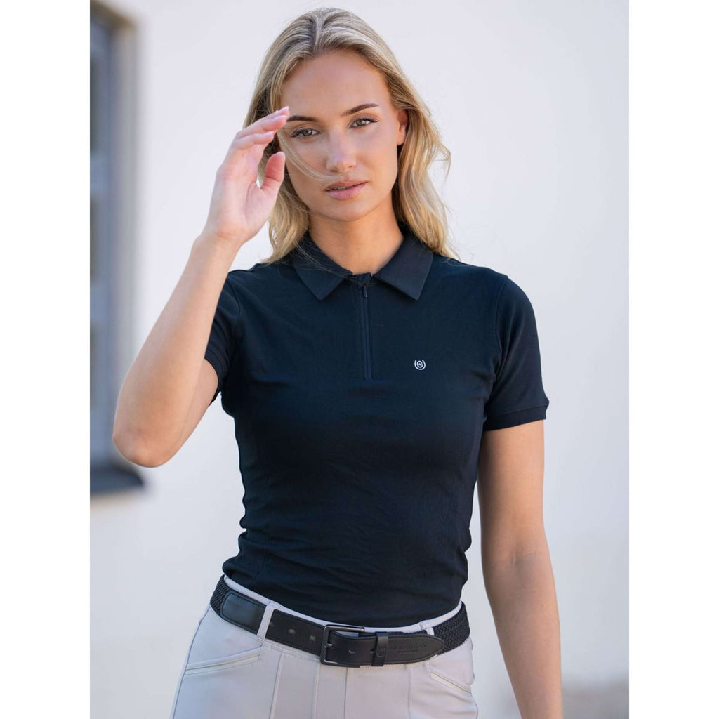 Equestrian Stockholm Poloshirt Zip Schwarz