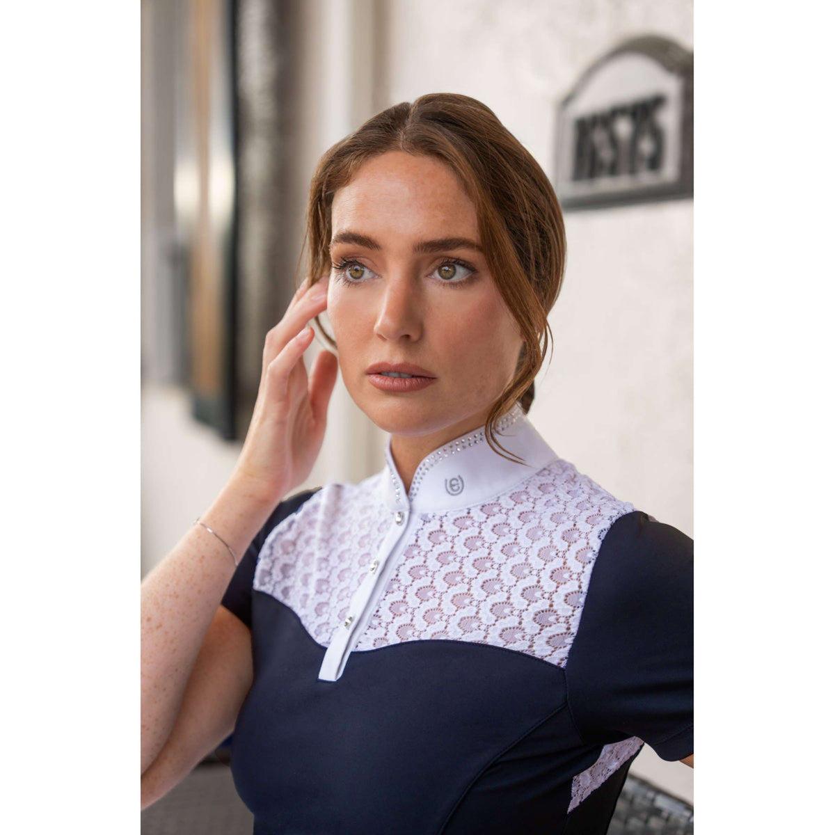 Equestrian Stockholm Turniershirt Crystal Champion Navy