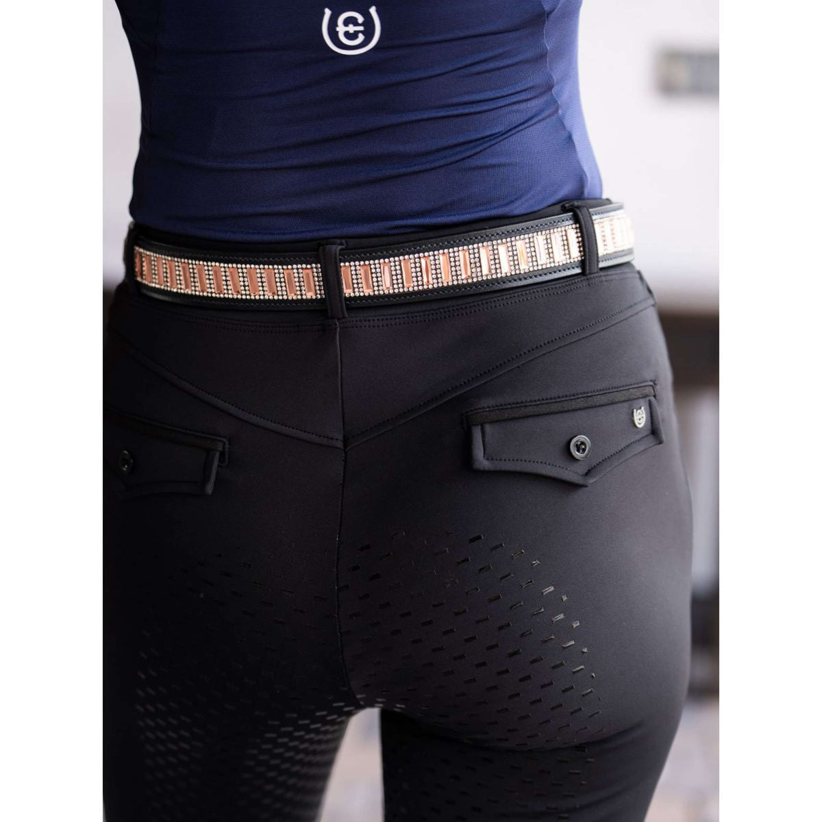 Equestrian Stockholm Reitleggings Premium Full Grip Schwarz