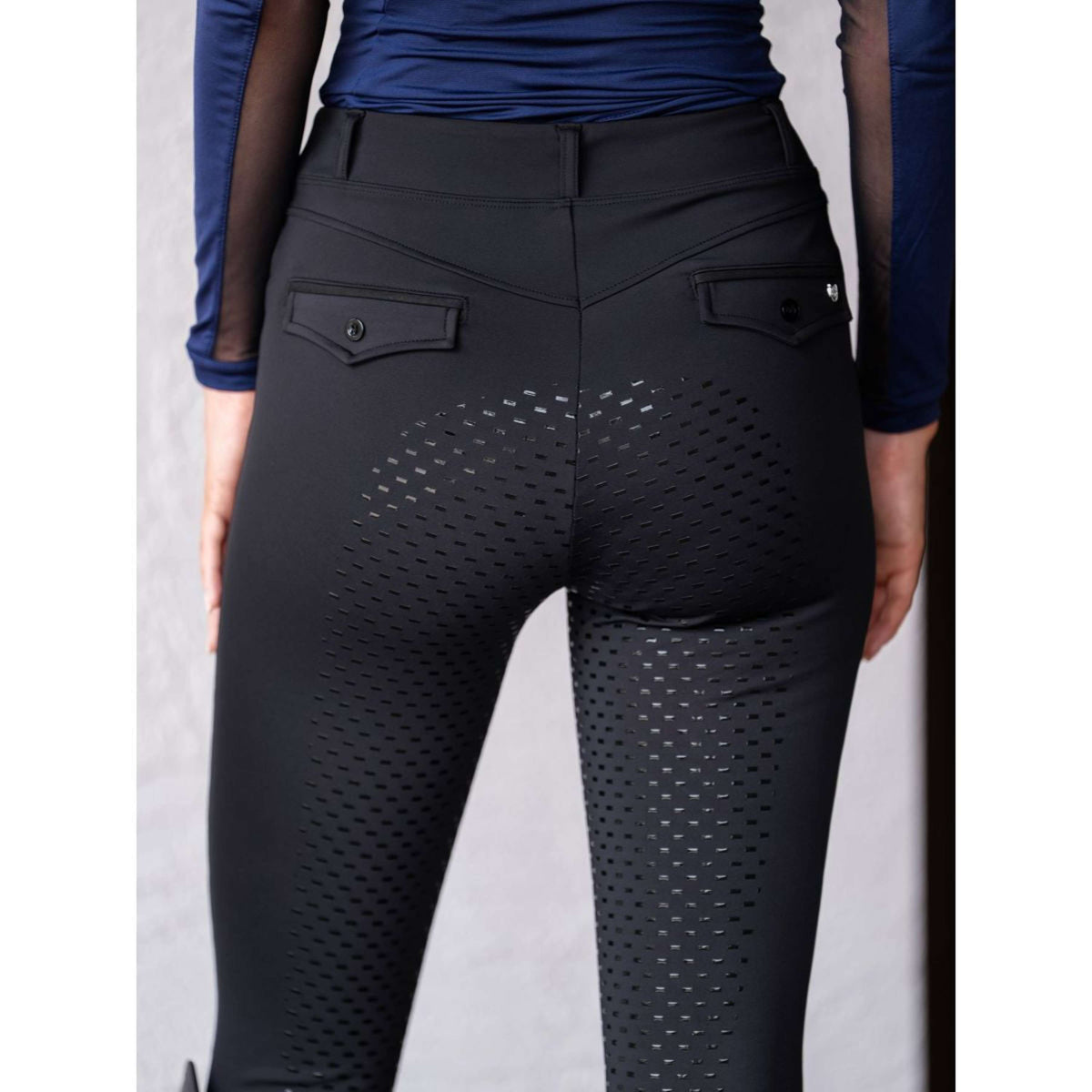 Equestrian Stockholm Reitleggings Premium Full Grip Schwarz