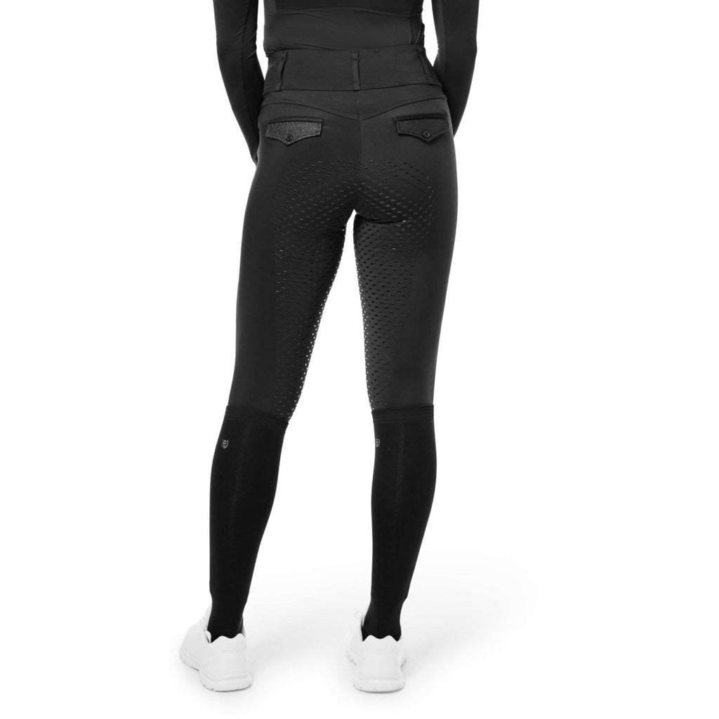 Equestrian Stockholm Reitleggings Premium Full Grip Black Glimmer
