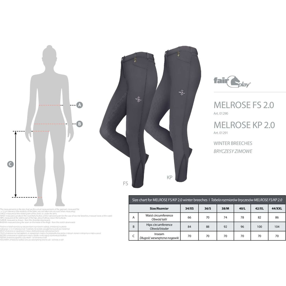 Fair Play Reithose Melrose 2.0 Full Grip Schwarz