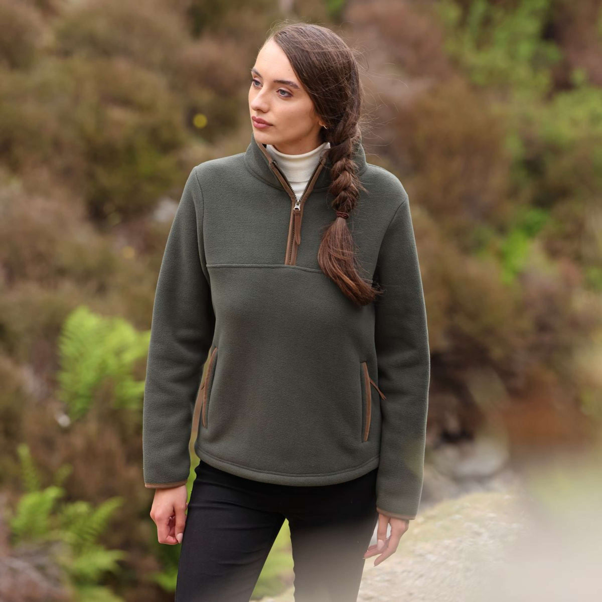 Aubrion by Shires Pullover Original Fleece Grün