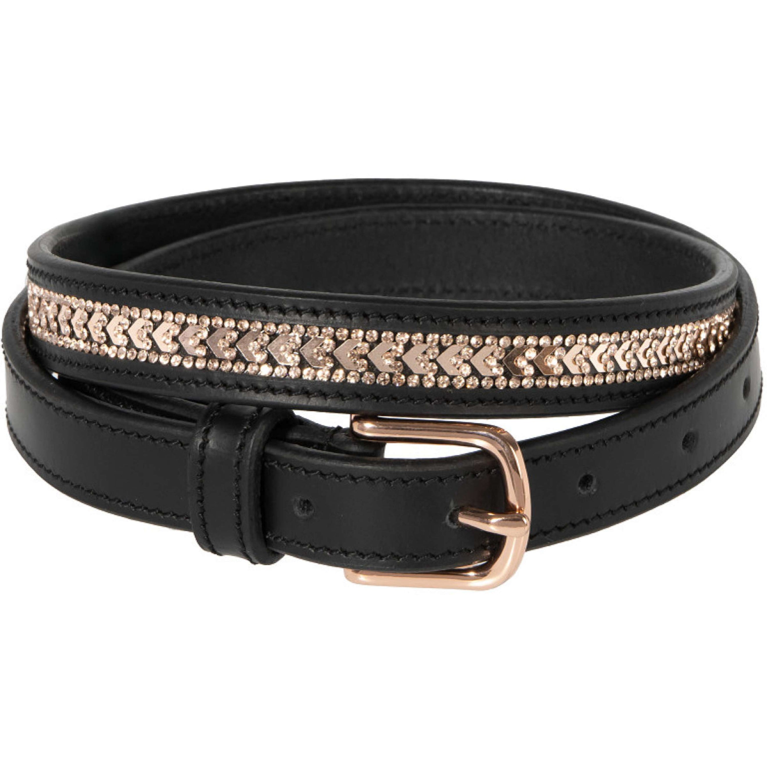 Harry's Horse Gürtel Sparkling Arrow Leder Schwarz/Rosegold