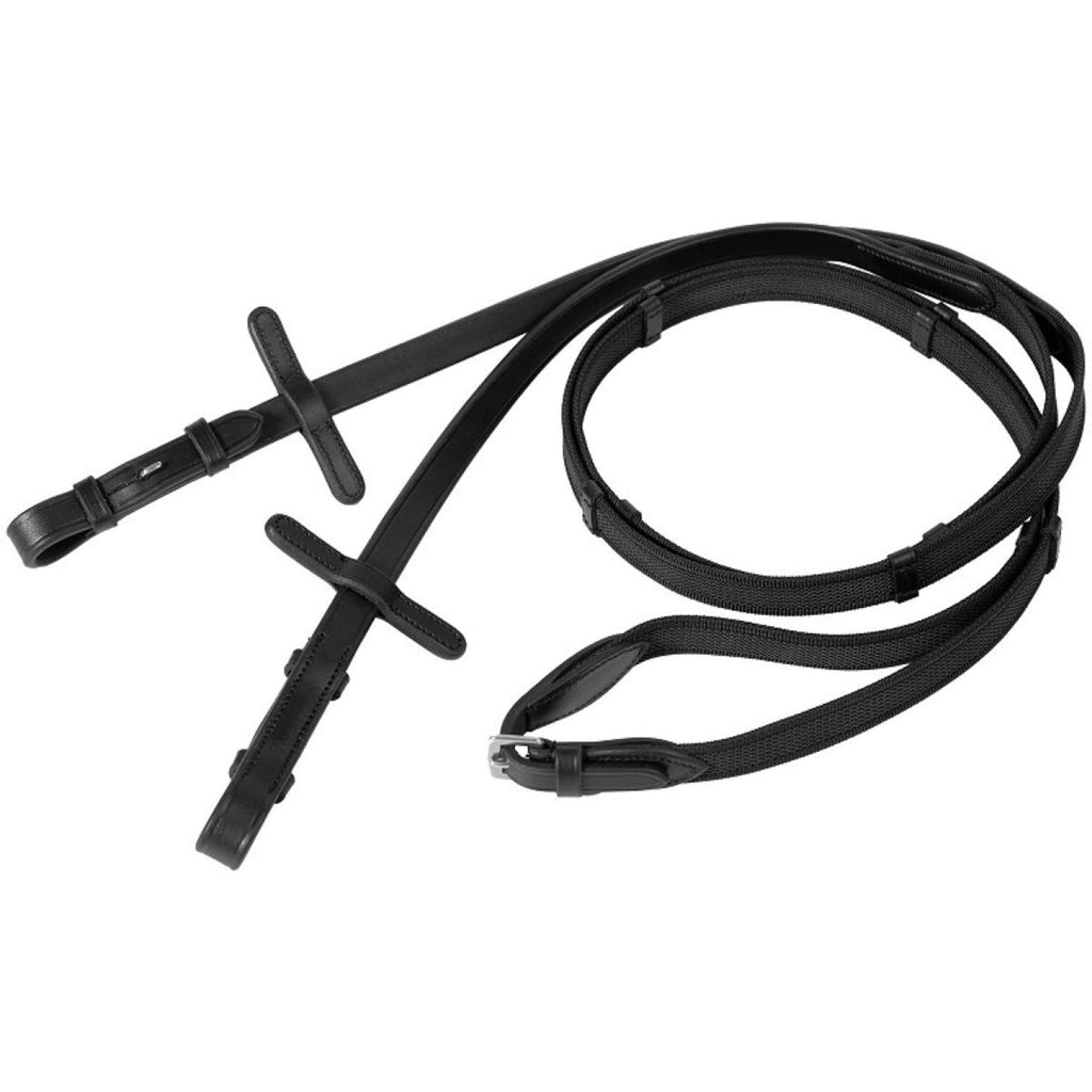 Harry's Horse Zügel Supergrip mit Stops Schwarz