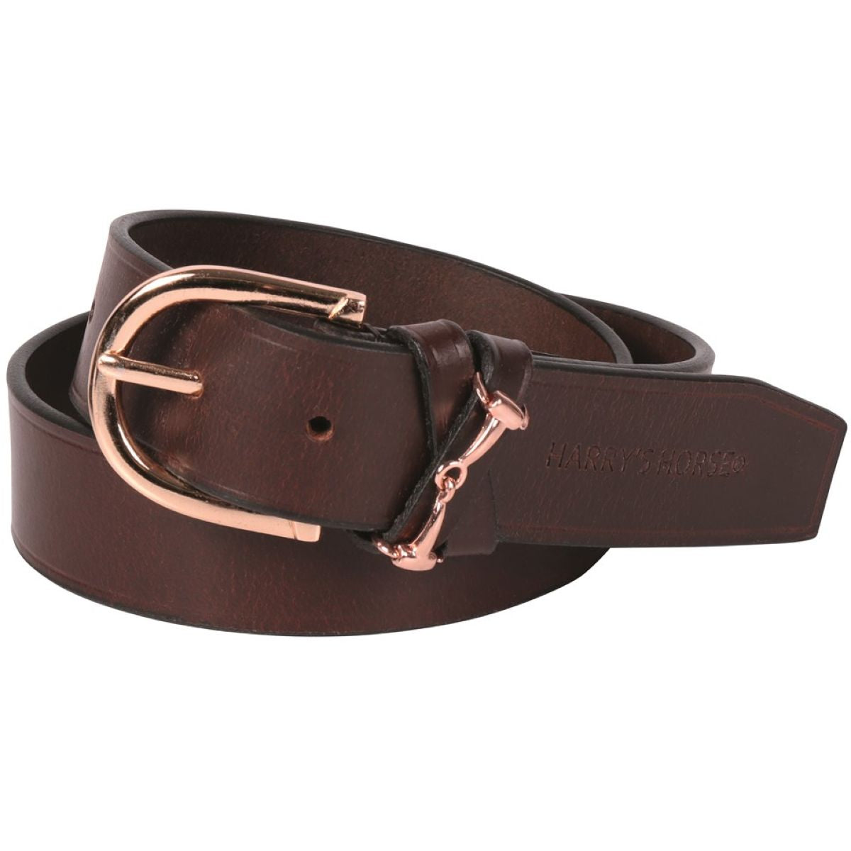 Harry's Horse Gürtel Gebiss Leder Braun/Rosegold