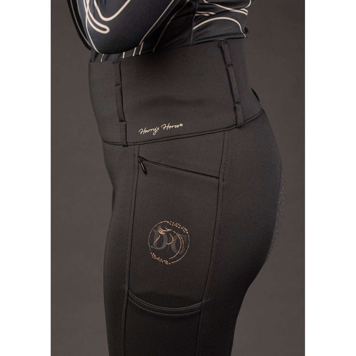 Harry's Horse Reitleggings Equitights Denici Cavalli Stardust Full Grip Schwarz