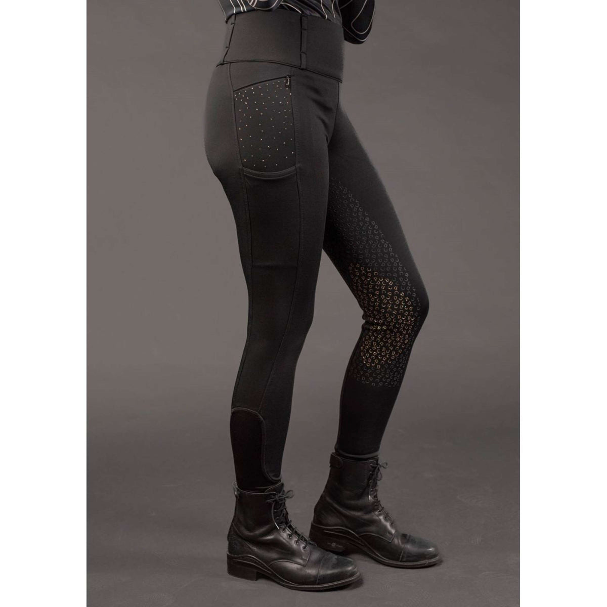 Harry's Horse Reitleggings Equitights Denici Cavalli Stardust Full Grip Schwarz