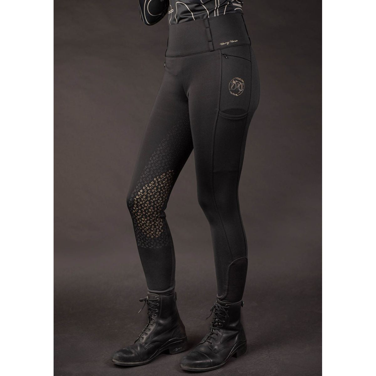 Harry's Horse Reitleggings Equitights Denici Cavalli Stardust Full Grip Schwarz