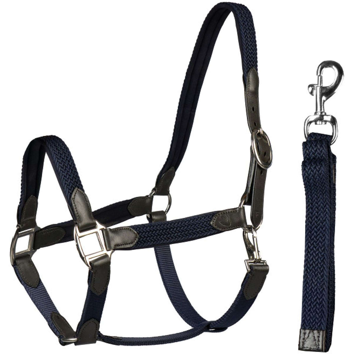 HORKA Halfter Set Leder mit geflochtenem Nylon Braun/blau