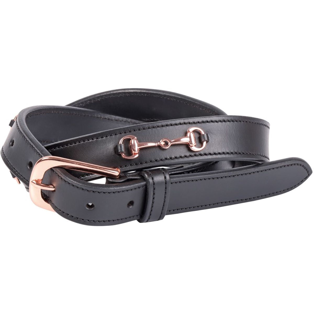 Harry's Horse Gürtel Gebiss Leder 2 Schwarz/Rosegold