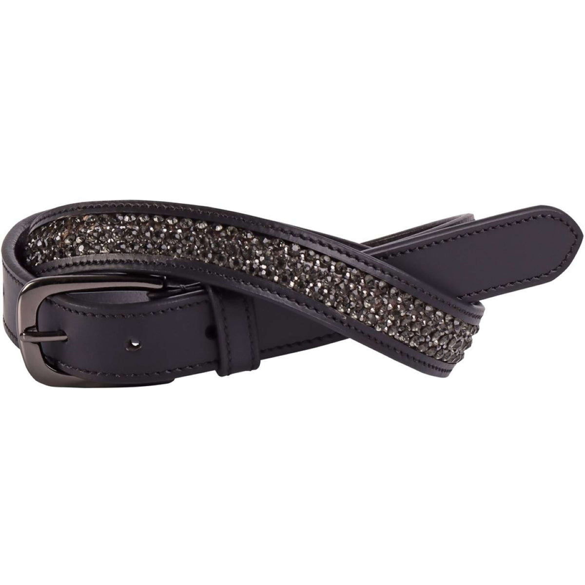 Harry's Horse Gürtel Leder Crystal Schwarz/Gunmetal