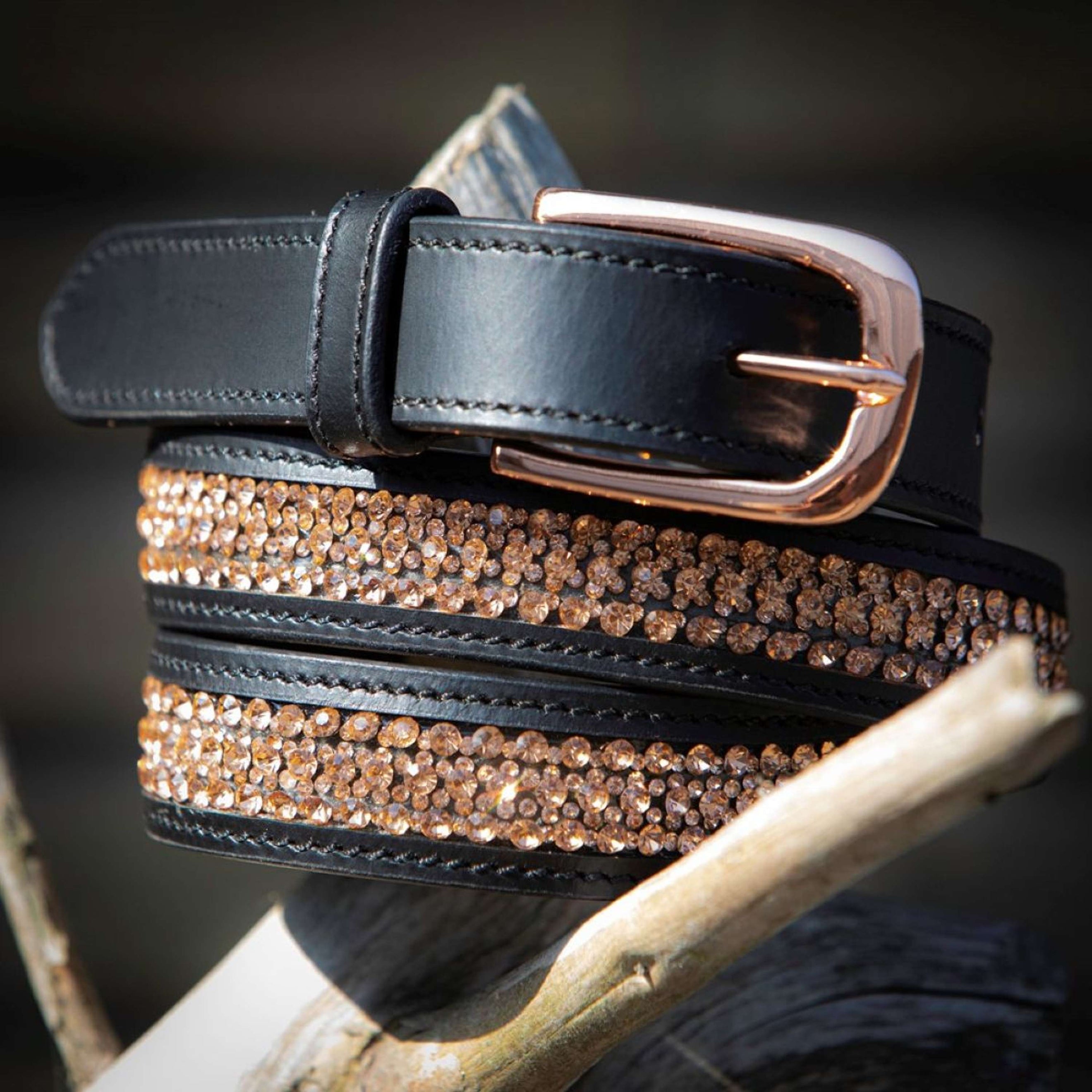 Harry's Horse Gürtel Leder Crystal Schwarz/Roségold Harry's Horse Gürtel Leder Crystal Schwarz/Roségold