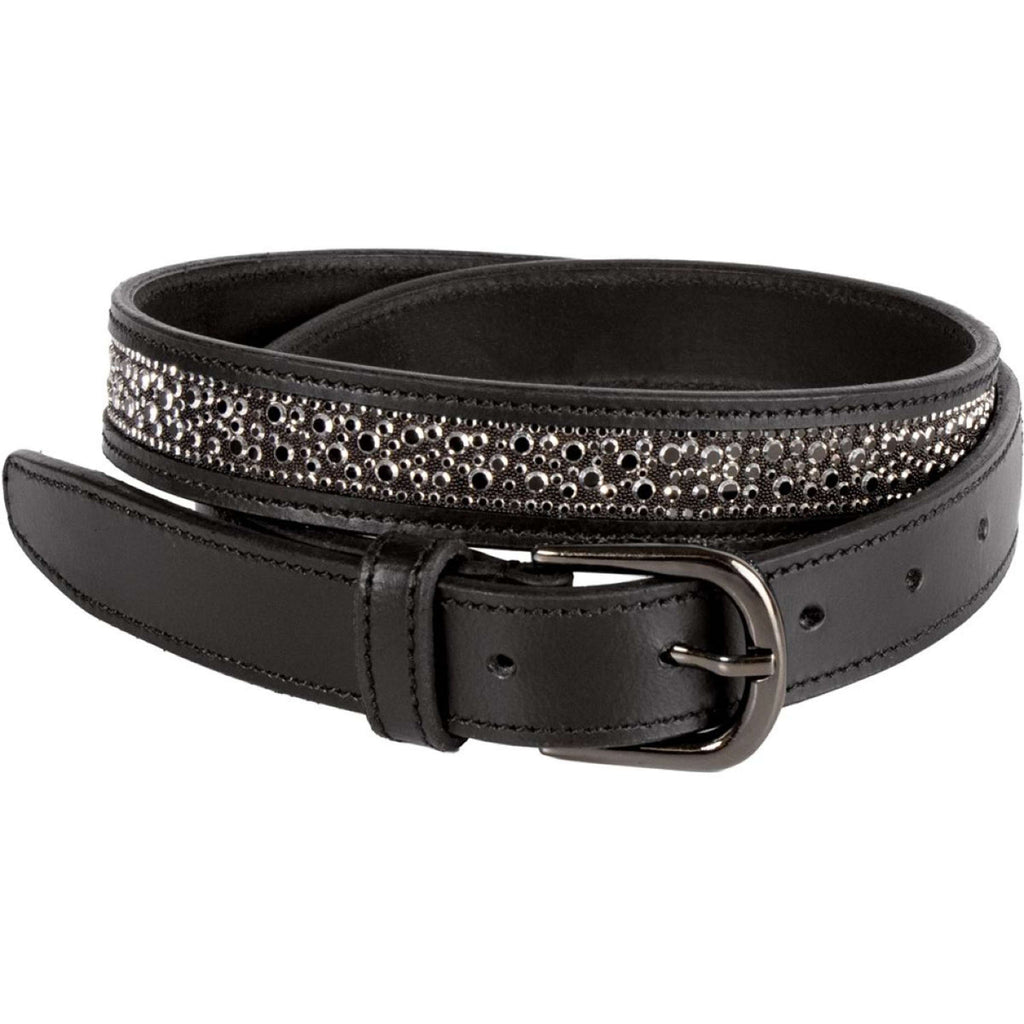 Harry's Horse Gürtel Leder Crystal Drops Gunmetal