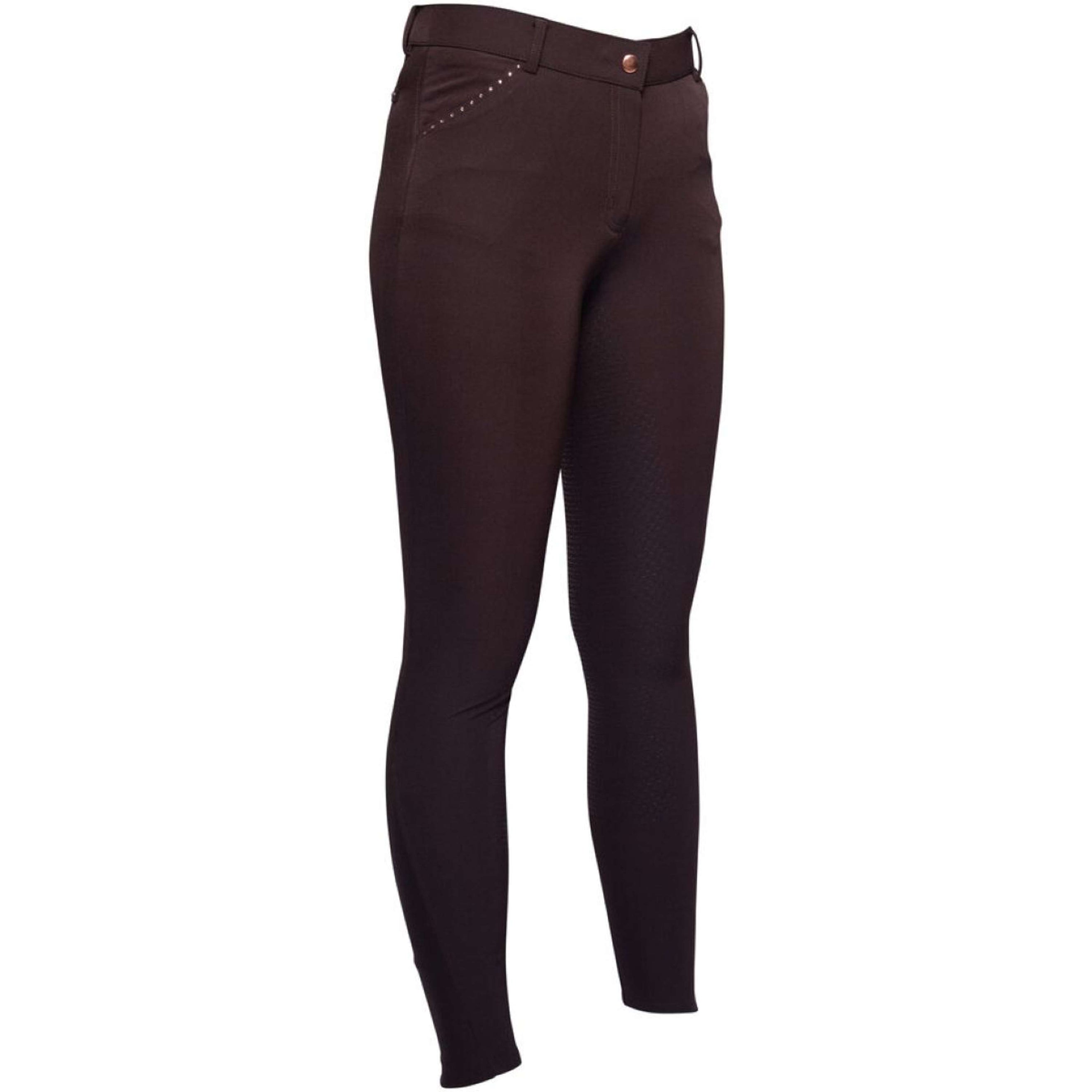 HKM Reithose Rosegold Glamour Full Grip Braun/Rosegold