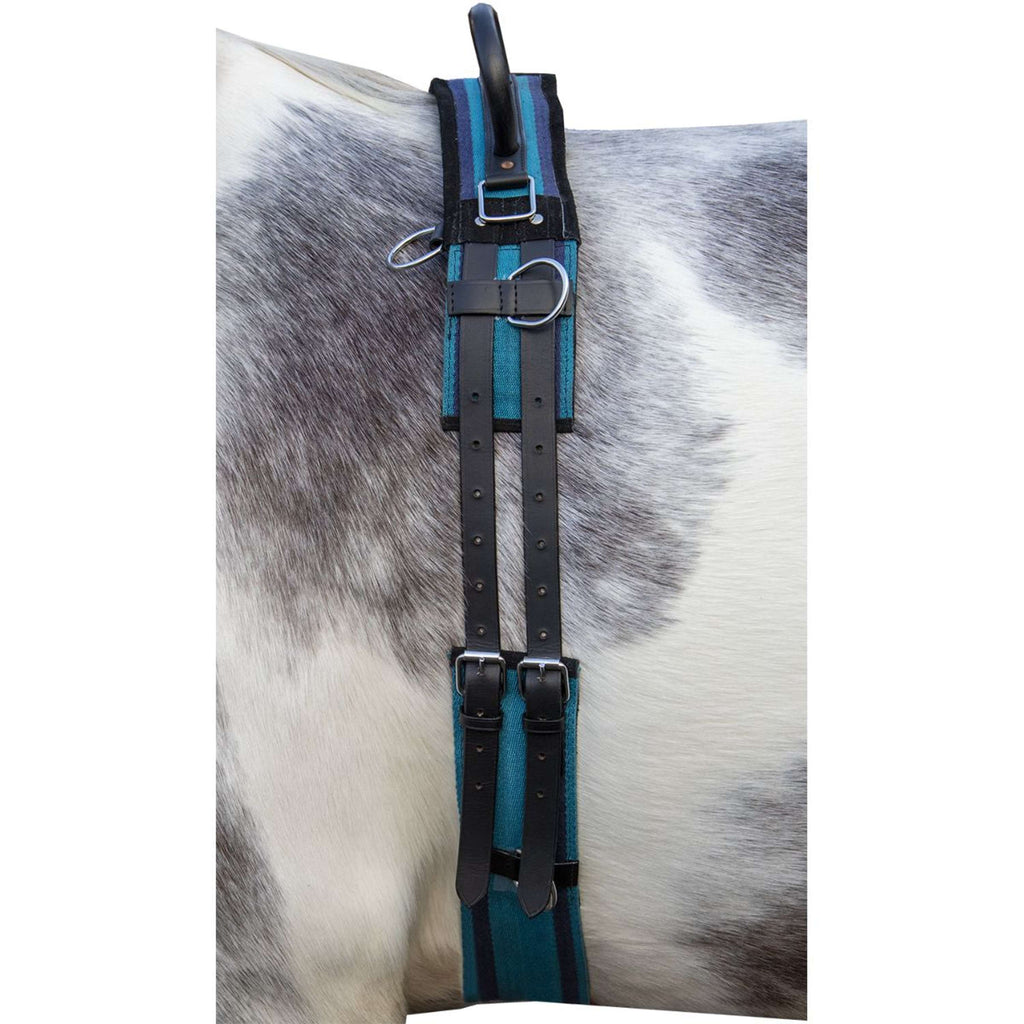HKM Longiergurt Canvas mit Doppelter Handgriff Navy
