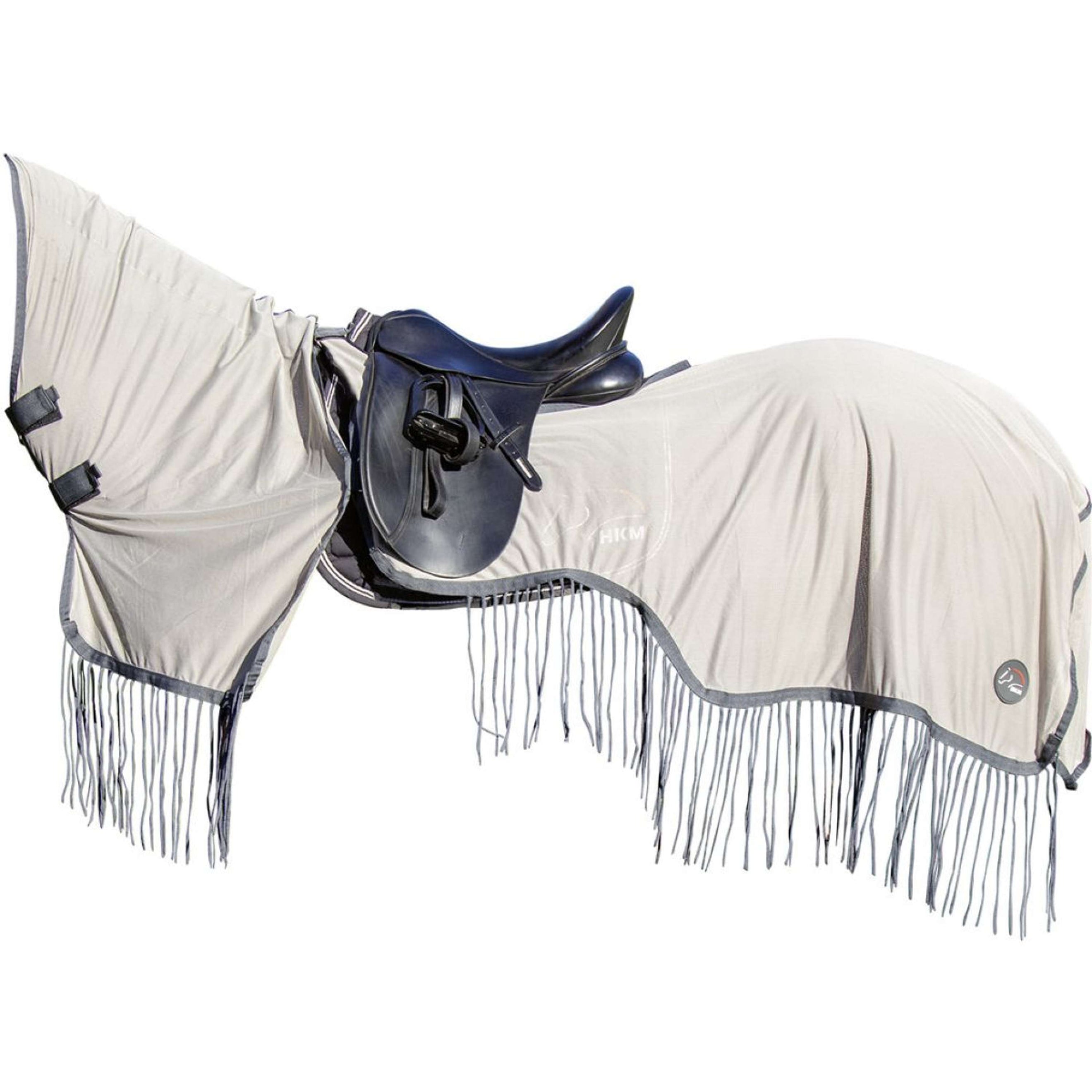 HKM Ausreit- /Fliegendecke Fringes Abnehmbarer Hals Silber/Grau HKM Ausreit- /Fliegendecke Fringes Abnehmbarer Hals Silber/Grau