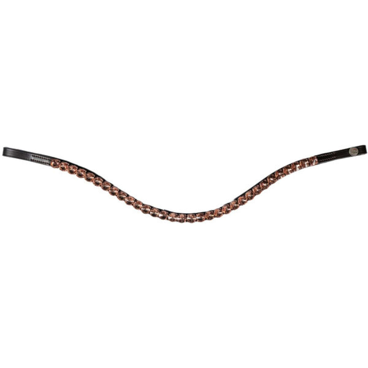 HKM Stirnriemen Rosegold Glamour Braun/Rosegold