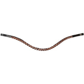 HKM Stirnriemen Rosegold Glamour Braun/Rosegold