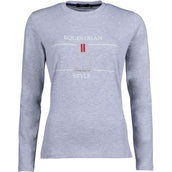 HKM Longsleeve Equine Sports Grau/meliert